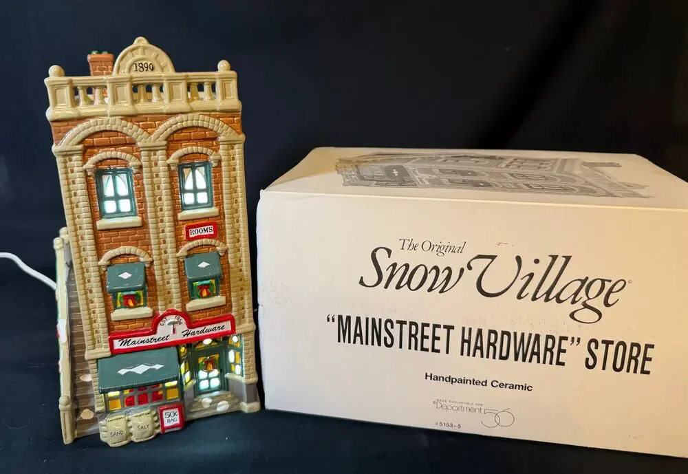 Department 56 Snow Village Mainstreet Hardware Store 5153-5 1990 Retired w/Box
